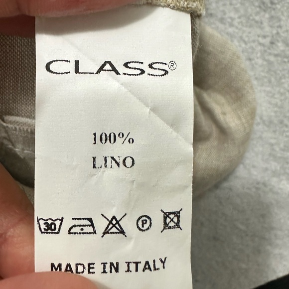 Class Made In Italy 100% Linen Wide Pants Size 42 Small - Picture 3 of 6